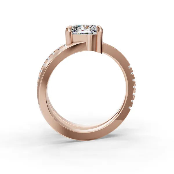 18K Rose Gold Cushion Engagement Ring Setting Image 2 SVS Fine Jewelry Oceanside, NY
