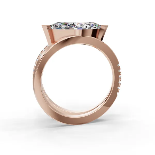 18K Rose Gold Marquise Engagement Ring Setting Image 2 SVS Fine Jewelry Oceanside, NY