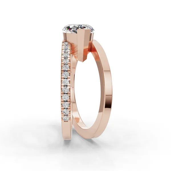 18K Rose Gold Marquise Engagement Ring Setting Image 3 SVS Fine Jewelry Oceanside, NY