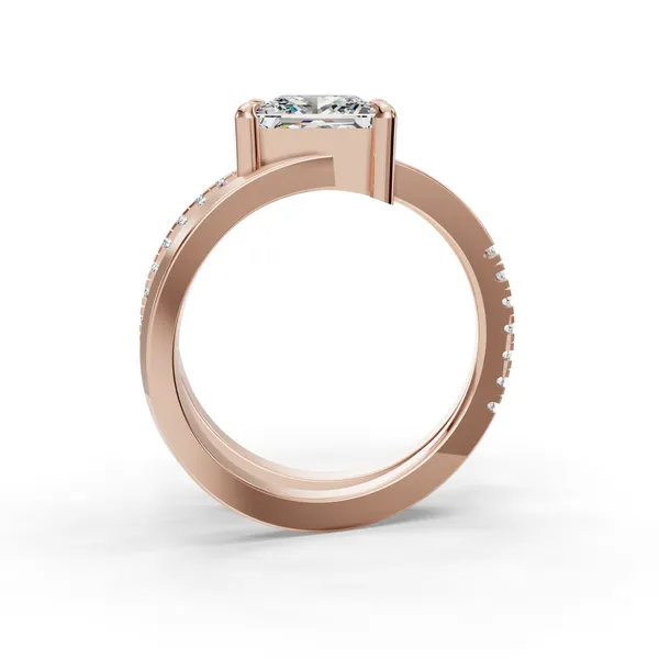 18K Rose Gold Princess Engagement Ring Setting Image 2 SVS Fine Jewelry Oceanside, NY