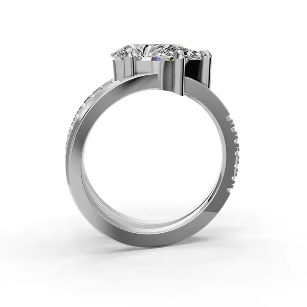 18K White Gold Pear Engagement Ring Setting Image 2 SVS Fine Jewelry Oceanside, NY