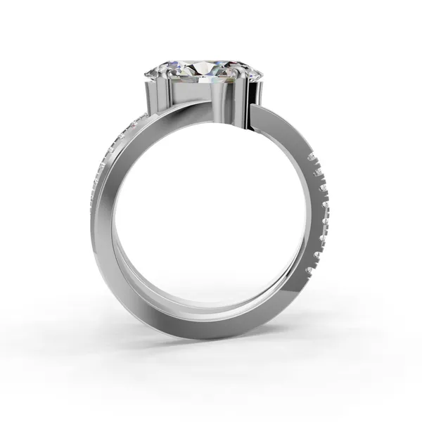 18K White Gold Oval Engagement Ring Setting Image 2 SVS Fine Jewelry Oceanside, NY