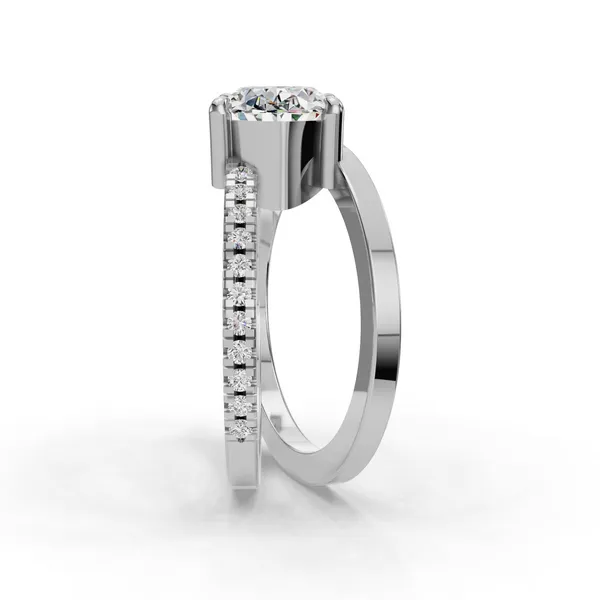 18K White Gold Oval Engagement Ring Setting Image 3 SVS Fine Jewelry Oceanside, NY