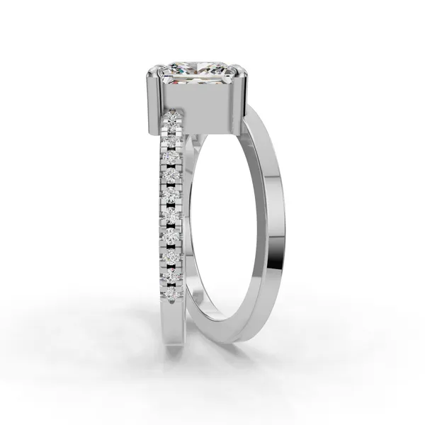 18K White Gold Princess Engagement Ring Setting Image 3 SVS Fine Jewelry Oceanside, NY