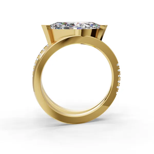 18K Yellow Gold Marquise Engagement Ring Setting Image 2 SVS Fine Jewelry Oceanside, NY