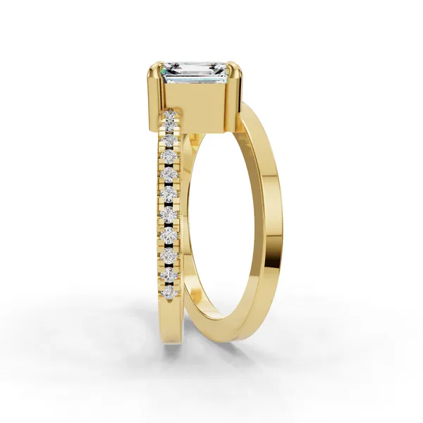 18K Yellow Gold Asscher Engagement Ring Setting Image 3 SVS Fine Jewelry Oceanside, NY