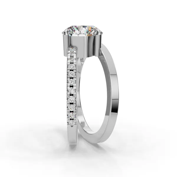 Platinum Round Engagement Ring Setting Image 3 SVS Fine Jewelry Oceanside, NY