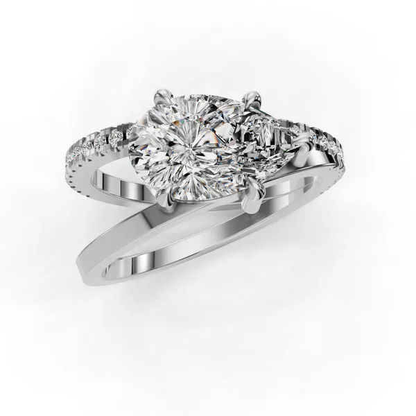 Platinum Pear Engagement Ring Setting Image 4 SVS Fine Jewelry Oceanside, NY