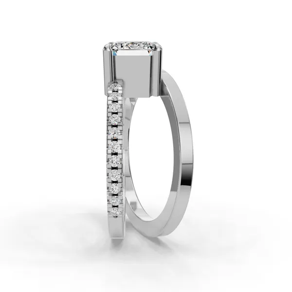 Platinum Emerald Engagement Ring Setting Image 3 SVS Fine Jewelry Oceanside, NY