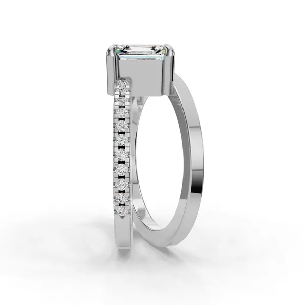 Platinum Asscher Engagement Ring Setting Image 3 SVS Fine Jewelry Oceanside, NY