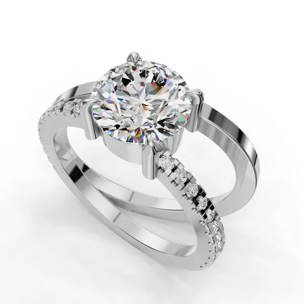 Platinum Round Engagement Ring Setting SVS Fine Jewelry Oceanside, NY