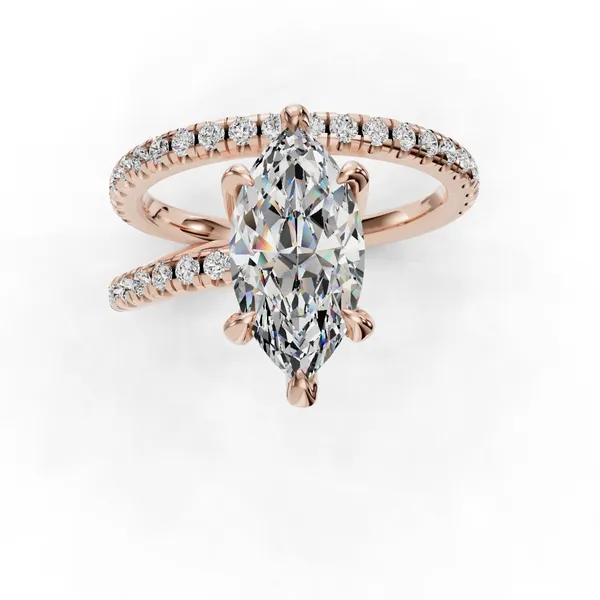 14K Rose Gold Marquise Engagement Ring Setting Image 4 SVS Fine Jewelry Oceanside, NY
