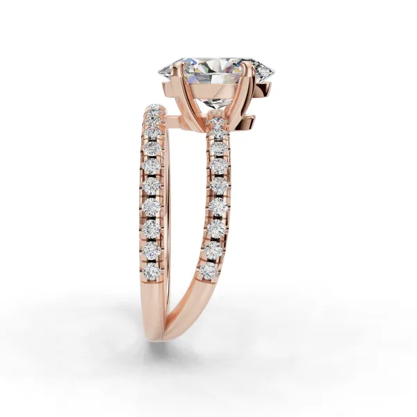 14K Rose Gold Oval Engagement Ring Setting Image 3 SVS Fine Jewelry Oceanside, NY