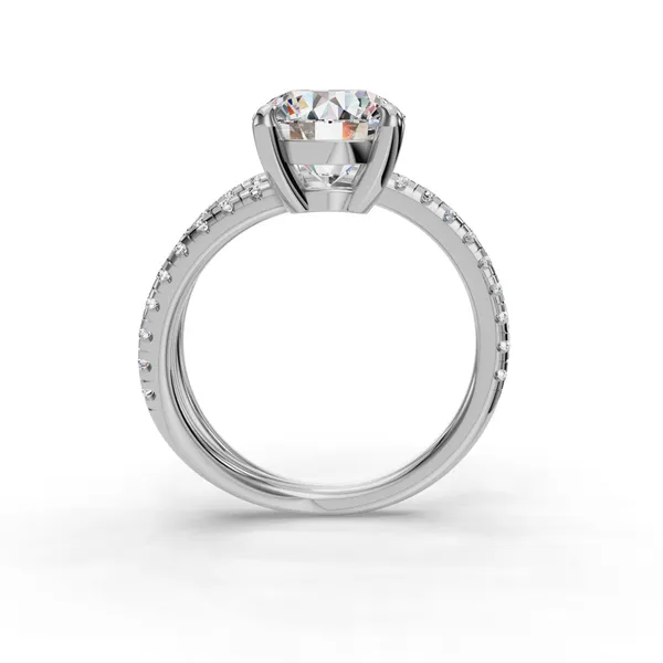14K White Gold Round Engagement Ring Setting Image 2 SVS Fine Jewelry Oceanside, NY