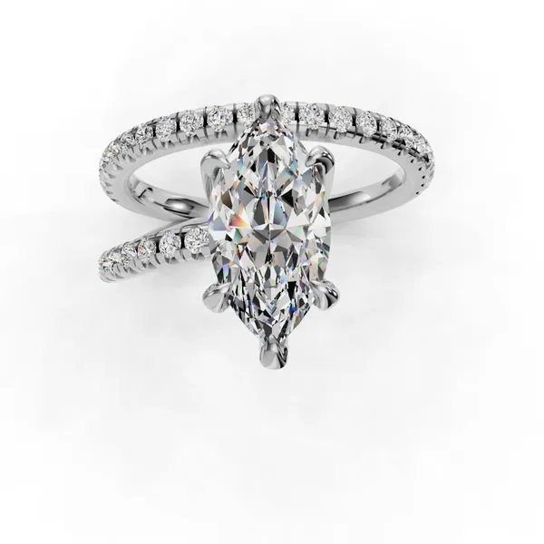 14K White Gold Marquise Engagement Ring Setting Image 4 SVS Fine Jewelry Oceanside, NY