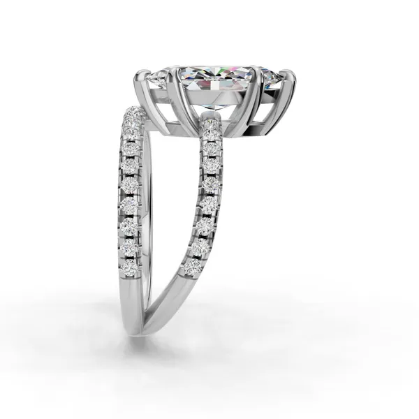 14K White Gold Marquise Engagement Ring Setting Image 3 SVS Fine Jewelry Oceanside, NY