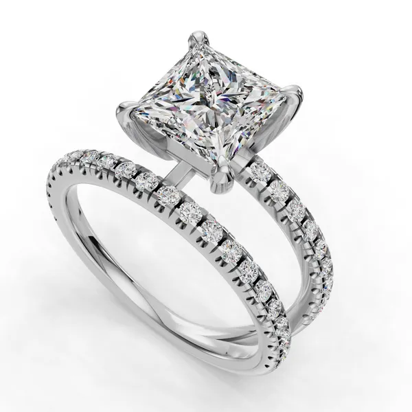 14K White Gold Princess Engagement Ring Setting SVS Fine Jewelry Oceanside, NY