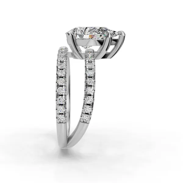 14K White Gold Pear Engagement Ring Setting Image 3 SVS Fine Jewelry Oceanside, NY