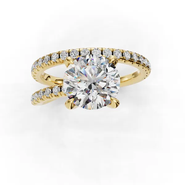 14K Yellow Gold Round Engagement Ring Setting Image 4 SVS Fine Jewelry Oceanside, NY