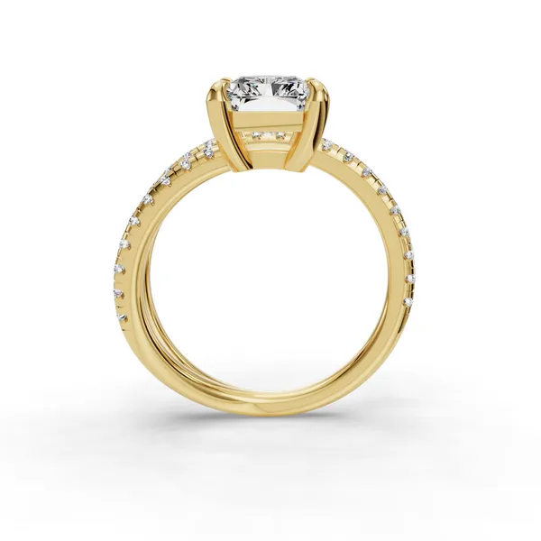 14K Yellow Gold Radiant Engagement Ring Setting Image 2 SVS Fine Jewelry Oceanside, NY