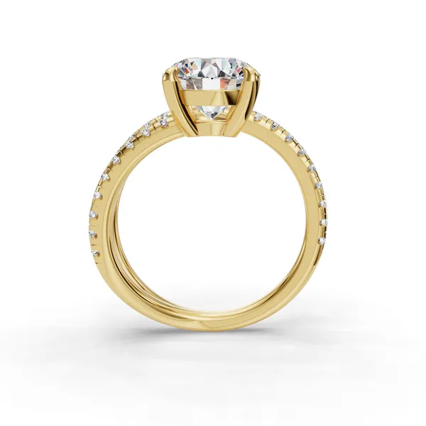 14K Yellow Gold Round Engagement Ring Setting Image 2 SVS Fine Jewelry Oceanside, NY