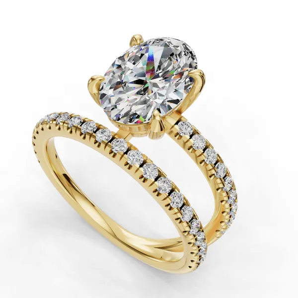 14K Yellow Gold Oval Engagement Ring Setting SVS Fine Jewelry Oceanside, NY