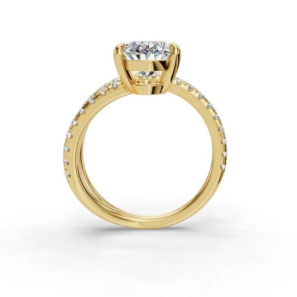 14K Yellow Gold Oval Engagement Ring Setting Image 2 SVS Fine Jewelry Oceanside, NY