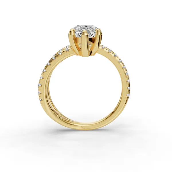 14K Yellow Gold Pear Engagement Ring Setting Image 2 SVS Fine Jewelry Oceanside, NY