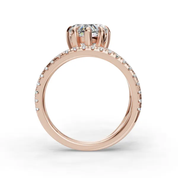 18K Rose Gold Heart Engagement Ring Setting Image 2 SVS Fine Jewelry Oceanside, NY
