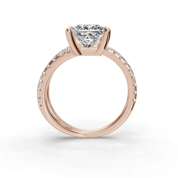18K Rose Gold Princess Engagement Ring Setting Image 2 SVS Fine Jewelry Oceanside, NY