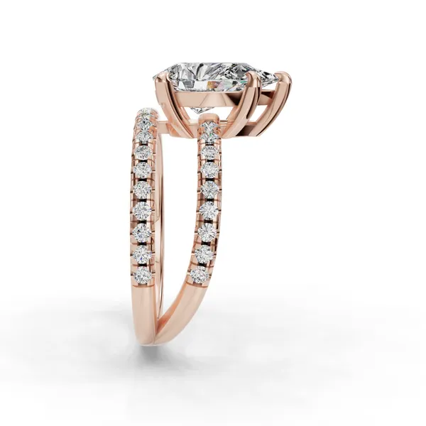 18K Rose Gold Pear Engagement Ring Setting Image 3 SVS Fine Jewelry Oceanside, NY