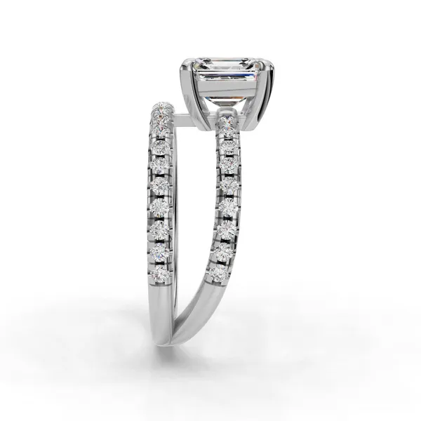 18K White Gold Asscher Engagement Ring Setting Image 3 SVS Fine Jewelry Oceanside, NY