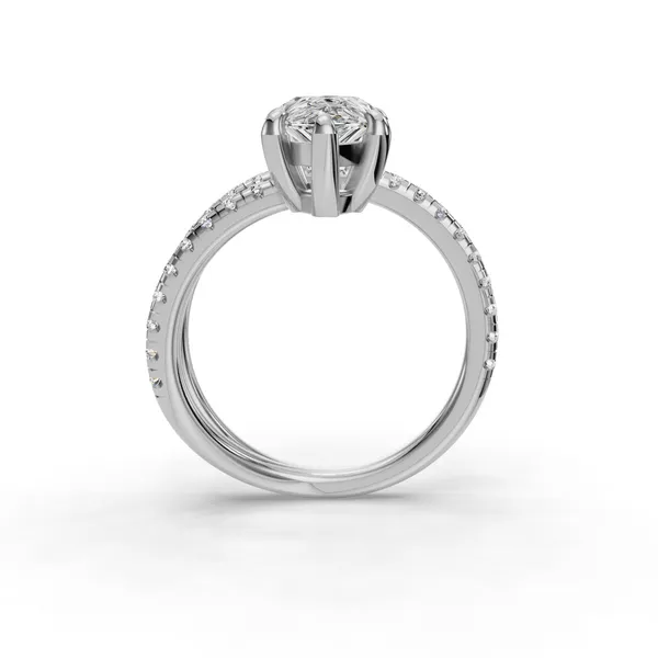 18K White Gold Pear Engagement Ring Setting Image 2 SVS Fine Jewelry Oceanside, NY