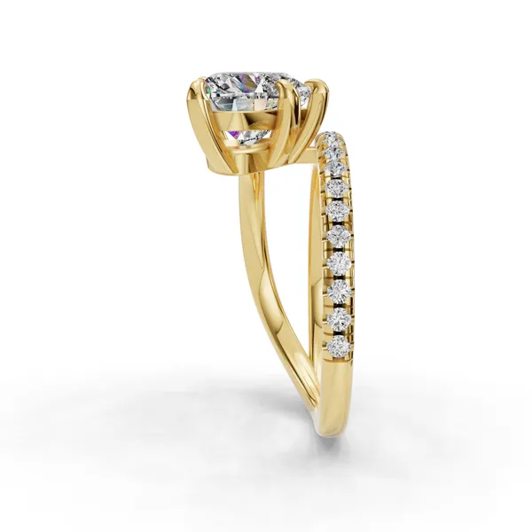 18K Yellow Gold Heart Engagement Ring Setting Image 3 SVS Fine Jewelry Oceanside, NY