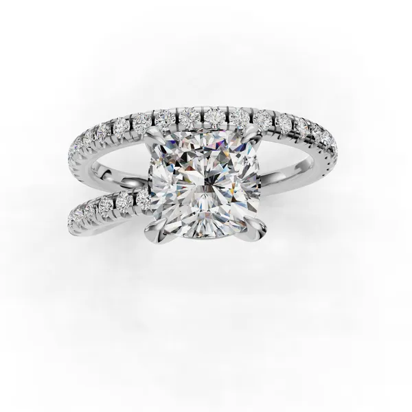 Platinum Cushion Engagement Ring Setting Image 4 SVS Fine Jewelry Oceanside, NY