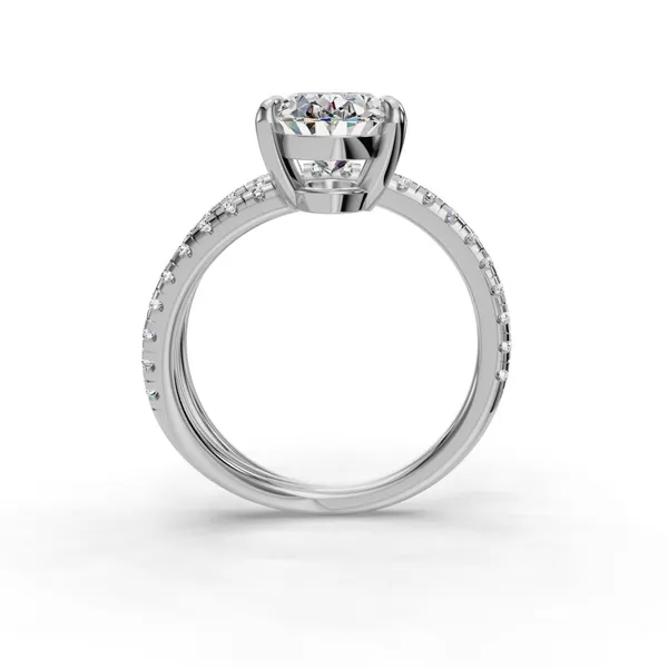 Platinum Oval Engagement Ring Setting Image 2 SVS Fine Jewelry Oceanside, NY