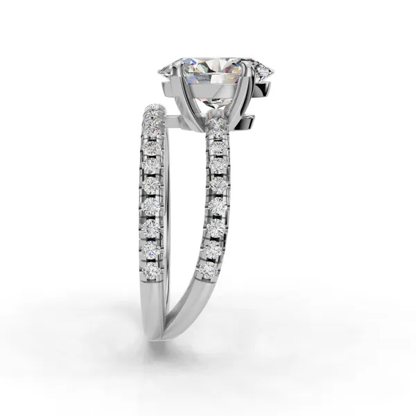 Platinum Oval Engagement Ring Setting Image 3 SVS Fine Jewelry Oceanside, NY