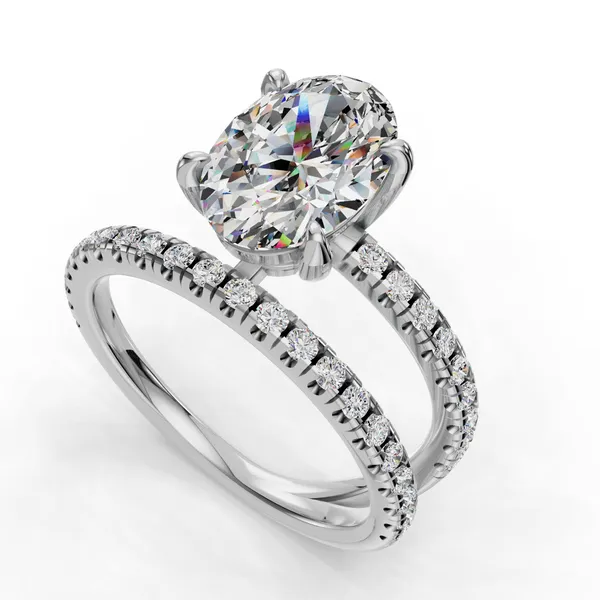 Platinum Oval Engagement Ring Setting SVS Fine Jewelry Oceanside, NY