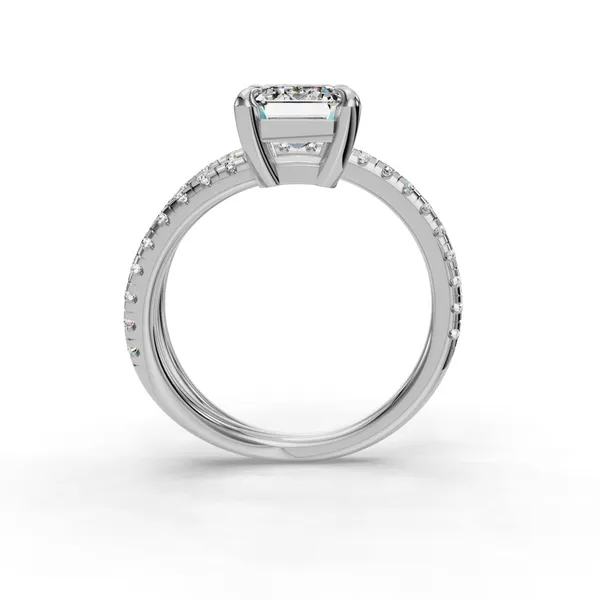 Platinum Emerald Engagement Ring Setting Image 2 SVS Fine Jewelry Oceanside, NY