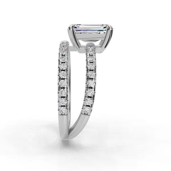 Platinum Emerald Engagement Ring Setting Image 3 SVS Fine Jewelry Oceanside, NY