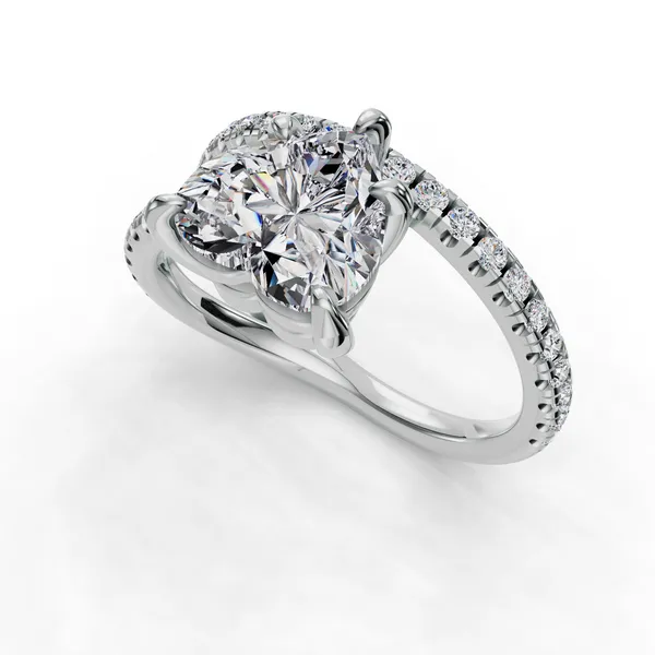 Platinum Heart Engagement Ring Setting SVS Fine Jewelry Oceanside, NY