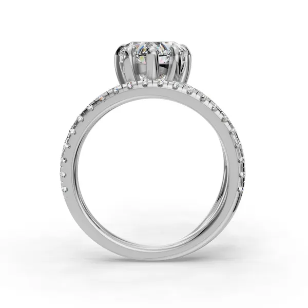 Platinum Heart Engagement Ring Setting Image 2 SVS Fine Jewelry Oceanside, NY