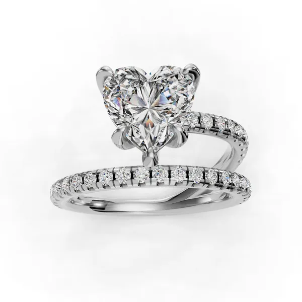Platinum Heart Engagement Ring Setting Image 4 SVS Fine Jewelry Oceanside, NY
