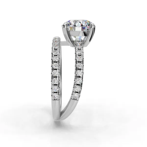 Platinum Round Engagement Ring Setting Image 3 SVS Fine Jewelry Oceanside, NY