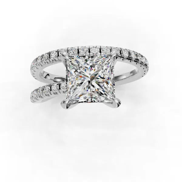 Platinum Princess Engagement Ring Setting Image 4 SVS Fine Jewelry Oceanside, NY