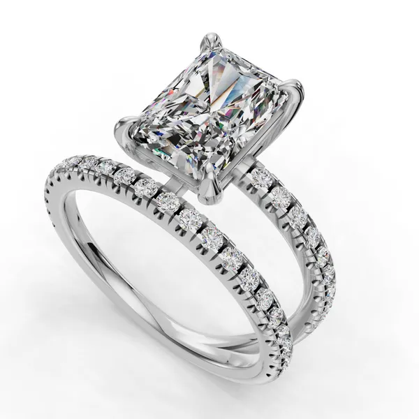 Platinum Radiant Engagement Ring Setting SVS Fine Jewelry Oceanside, NY