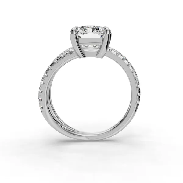 Platinum Radiant Engagement Ring Setting Image 2 SVS Fine Jewelry Oceanside, NY