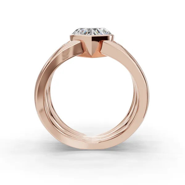 14K Rose Gold Heart Engagement Ring Setting Image 2 SVS Fine Jewelry Oceanside, NY