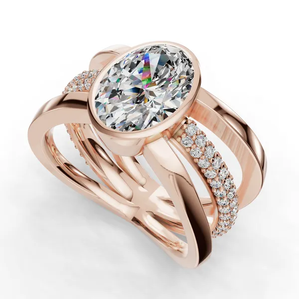 14K Rose Gold Oval Engagement Ring Setting SVS Fine Jewelry Oceanside, NY