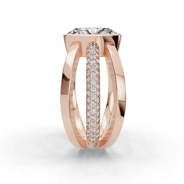 14K Rose Gold Oval Engagement Ring Setting Image 3 SVS Fine Jewelry Oceanside, NY
